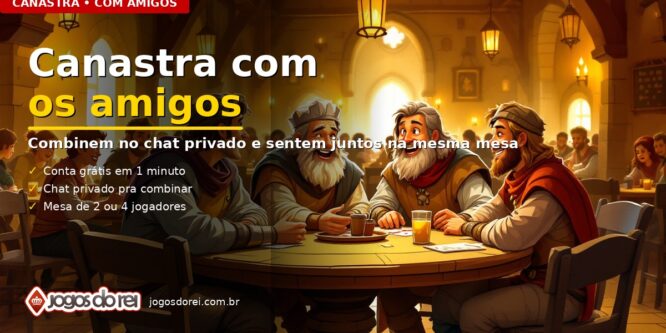 Canastra online com amigos no Jogos do Rei