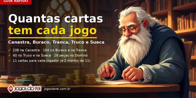 Quantas cartas tem cada jogo de baralho: Canastra, Buraco, Tranca, Truco e Sueca