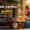 Baralho e peças de dominó sobre a mesa, representando jogos de cartas online grátis no navegador
