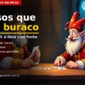 Famosos que jogam buraco — ilustração do Jogos do Rei: cartas de buraco na mesa do reino