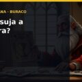 Capa da Mão da Semana do Buraco: o Rei segura cartas numa mesa de madeira, com o texto "Esse 2 suja a canastra?"